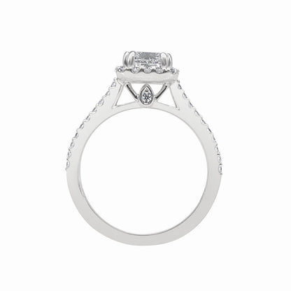1.01 Carat Natural Diamond Asscher Shape Engagement Ring in 14 Karat White Gold