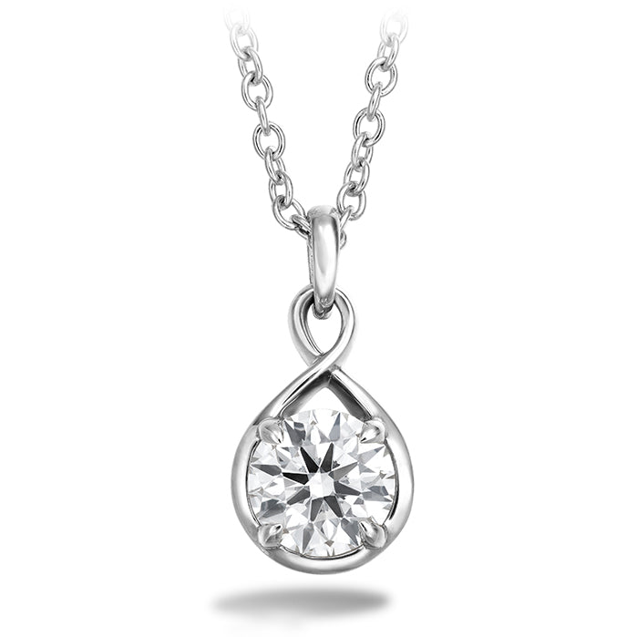 18K White Gold Diamond Necklace with Hearts On Fire Optima Drop - 0.35 Carat
