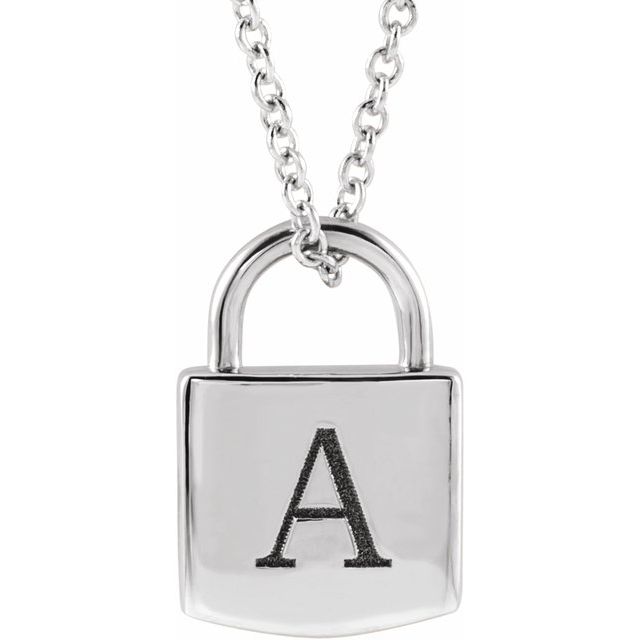 Engravable Lock Sterling Silver Necklace