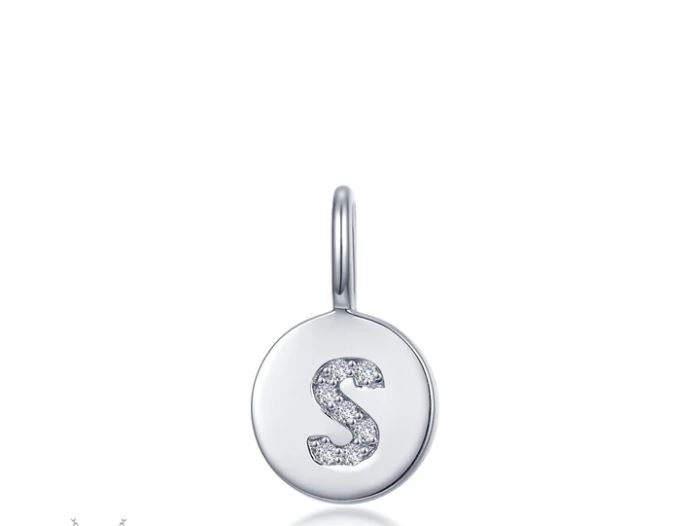 Lassaire Letter S Platinum Coated Sterling Silver Necklace