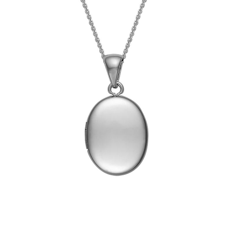 Sterling Silver Oval Locket Necklace