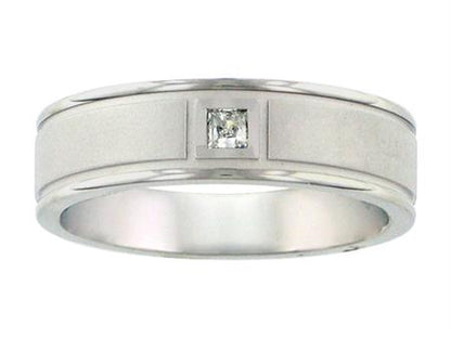 14K White Gold Natural Diamond Wedding Band - 0.11 Carat