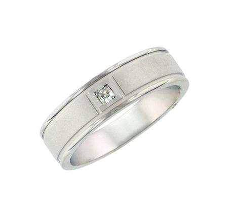 14K White Gold Natural Diamond Wedding Band - 0.11 Carat