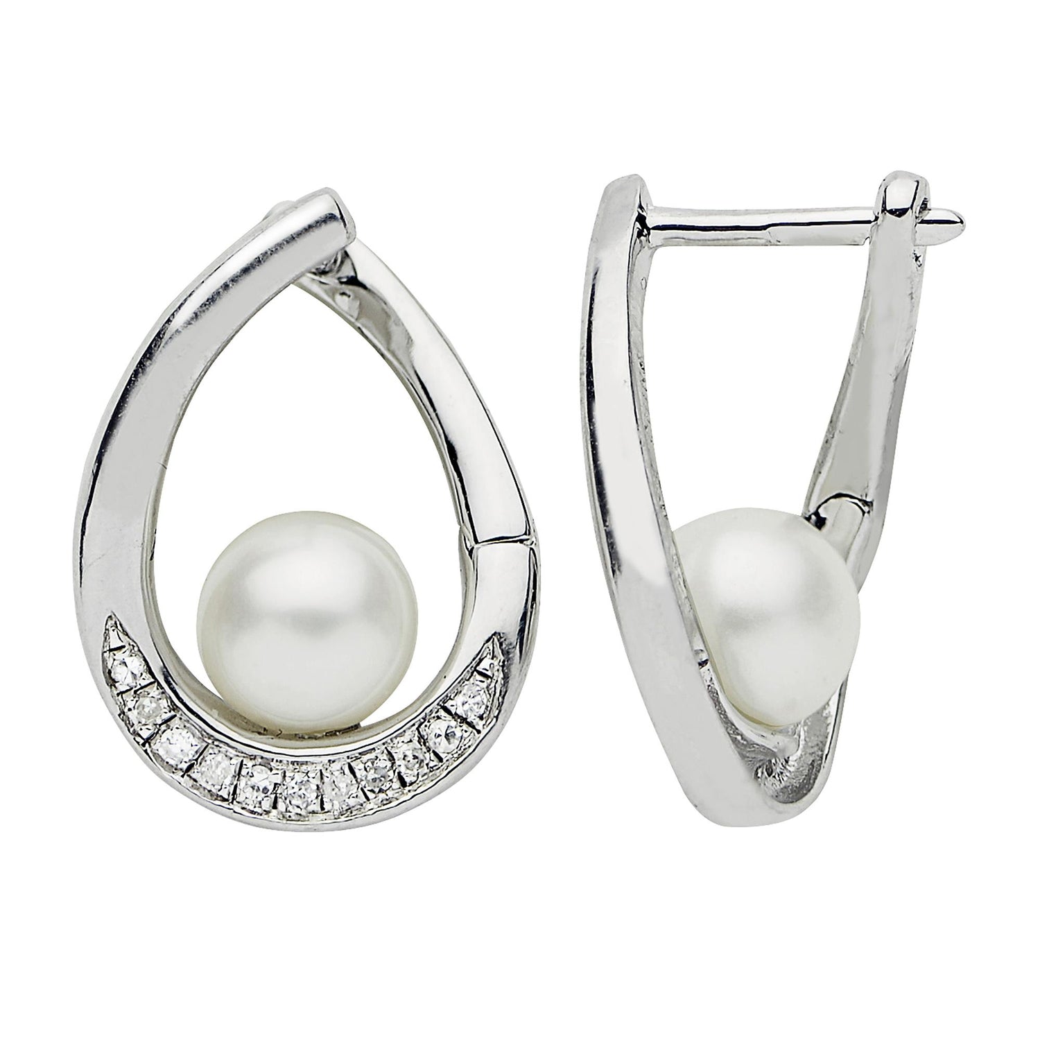 Teardrop Pearl Sterling Silver Earrings