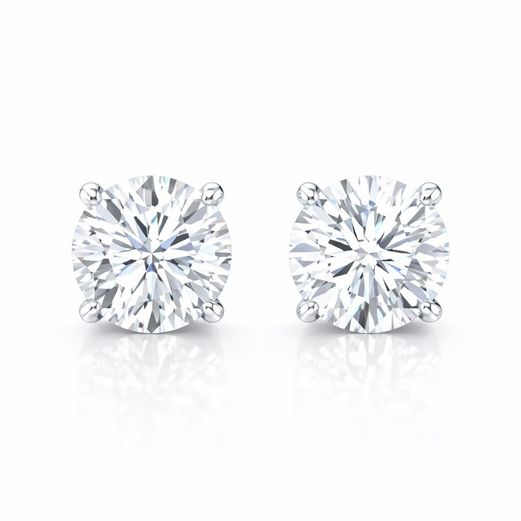 14 Karat White Gold Earrings with 3.5 CTW Diamonds