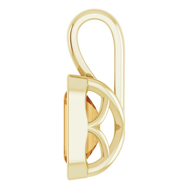 14K Yellow Gold Citrine Bezel Set Emerald Cut Pendant Necklace - 3.15 Carats