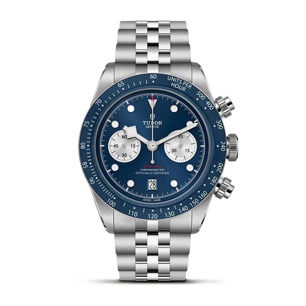 Stainless Steel Tudor Black Bay Chrono Blue Watch