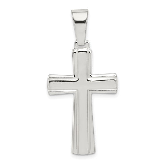 Polished Cross Pendant Sterling Silver Necklace