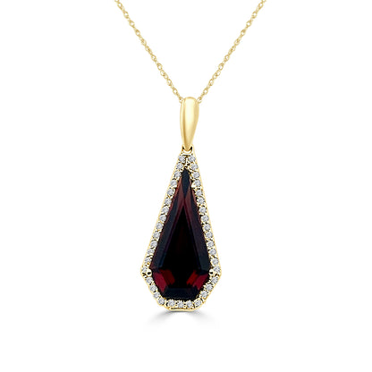 14 Karat Yellow Gold Garnet Necklace - 4.00 Carats
