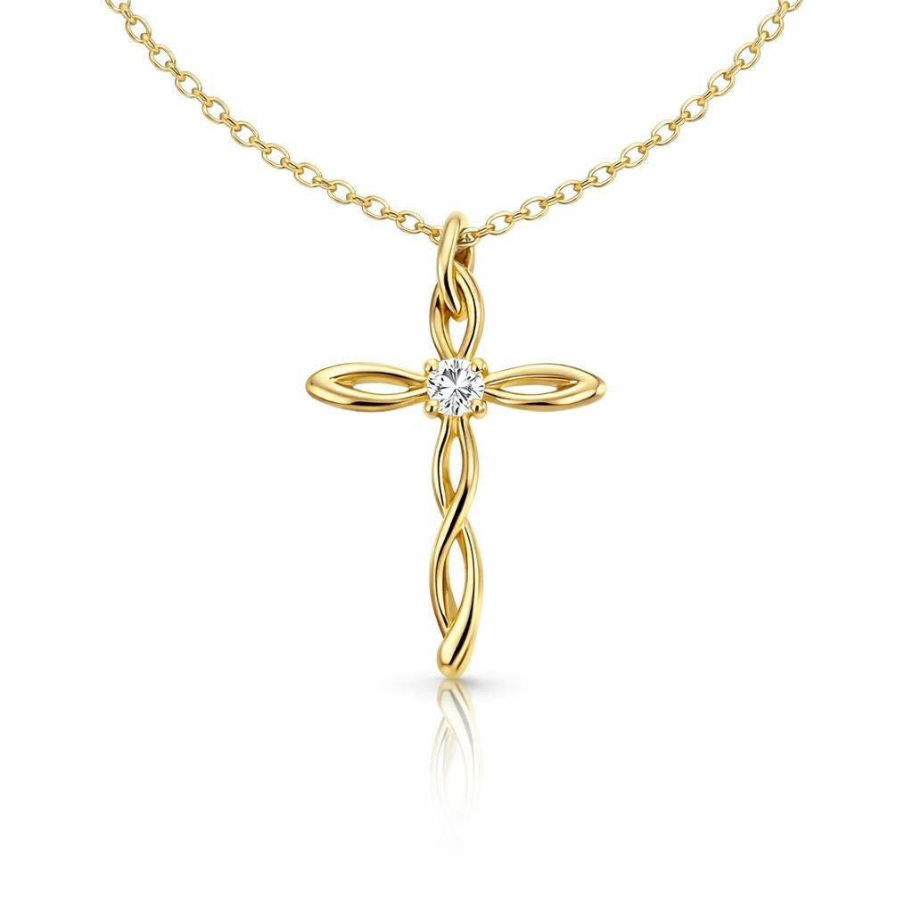 10 Karat Yellow Gold Cross Necklace