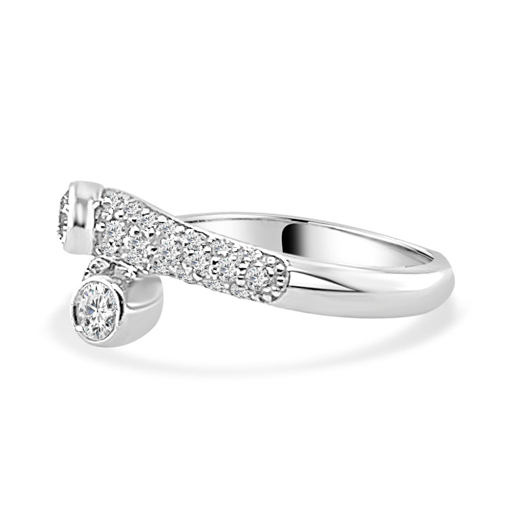 Sure, how about: 14K White Gold Bezel Set Pave Diamond Ring with 0.63 Round Natural Diamonds