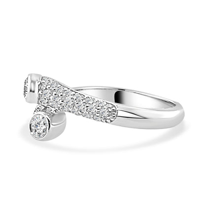 Sure, how about: 14K White Gold Bezel Set Pave Diamond Ring with 0.63 Round Natural Diamonds