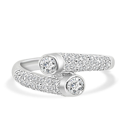 Sure, how about: 14K White Gold Bezel Set Pave Diamond Ring with 0.63 Round Natural Diamonds
