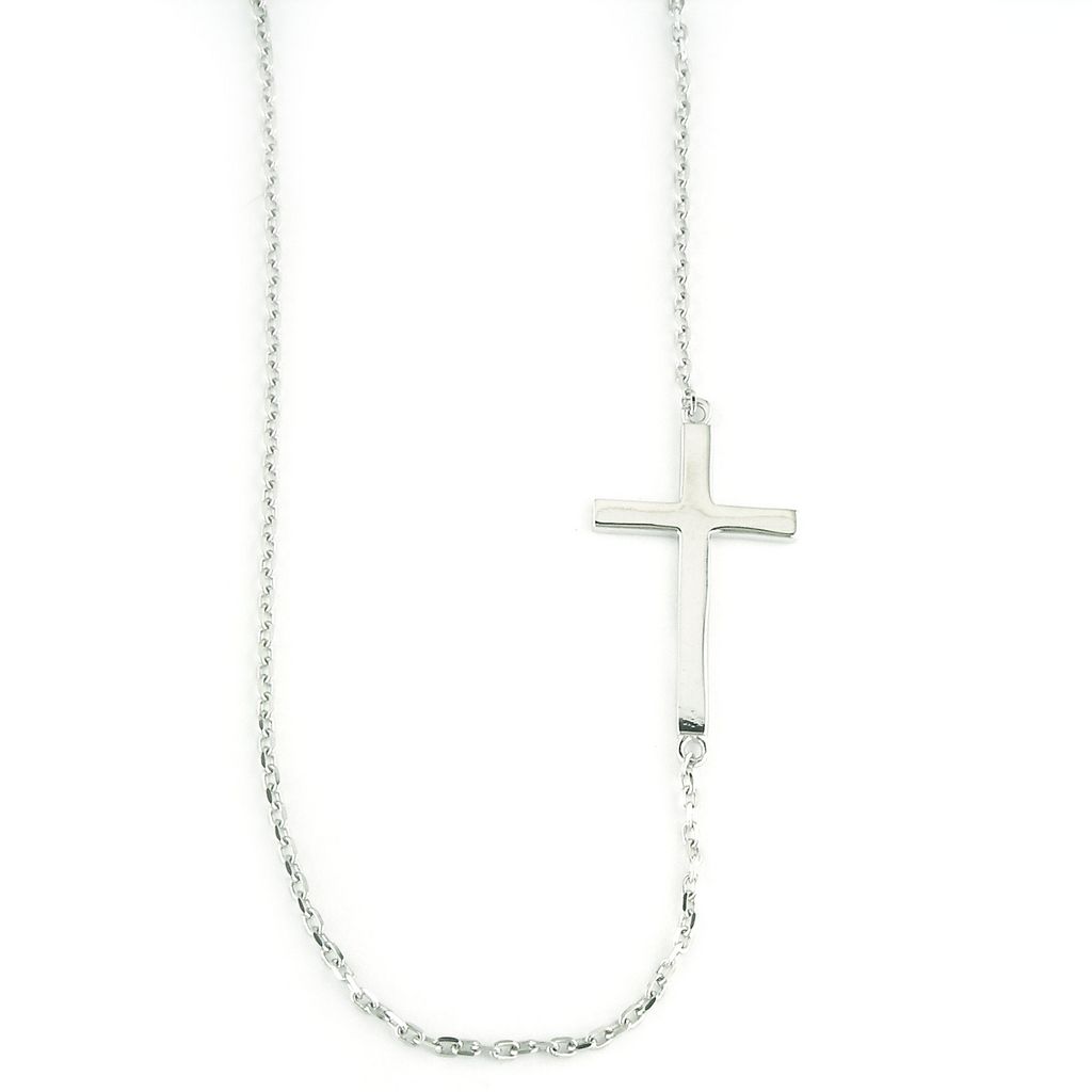 Sterling Silver Sideways Adjustable Necklace