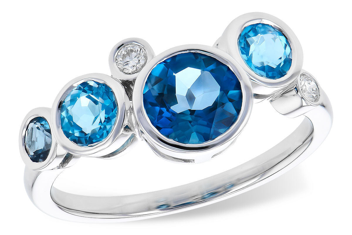 Sure! How about 14K White Gold Alternating Bubble Ring with Blue Topaz - 1.40 Carats?