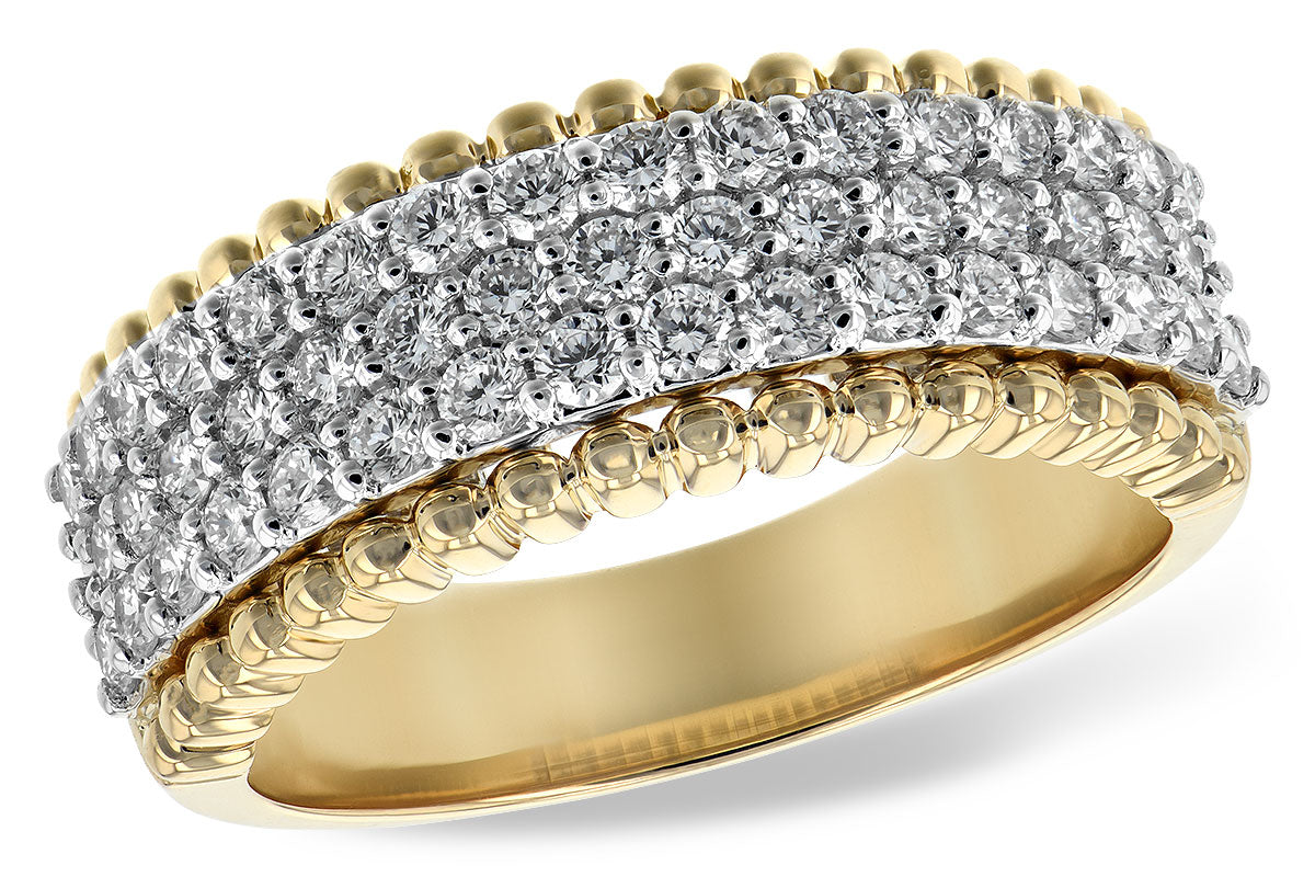 14 Karat Two-Tone Natural Diamond Round Shape Ring - 1 Carat