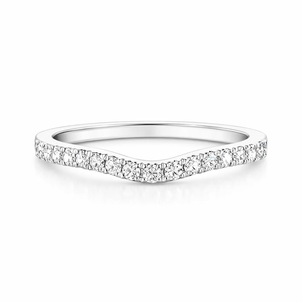Contoured 14 Karat White Gold Wedding Band