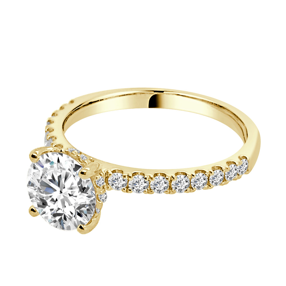 14K Yellow Gold Diamond Shank Engagement Mounting