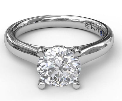Polished 14 Karat White Gold Engagement Mounting