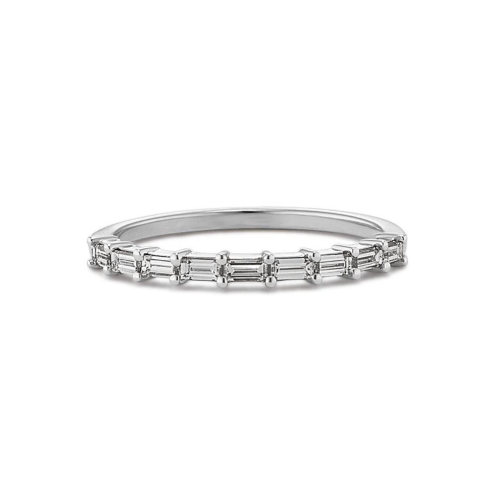 Platinum Baguette Diamond Wedding Band - 0.76 Carats