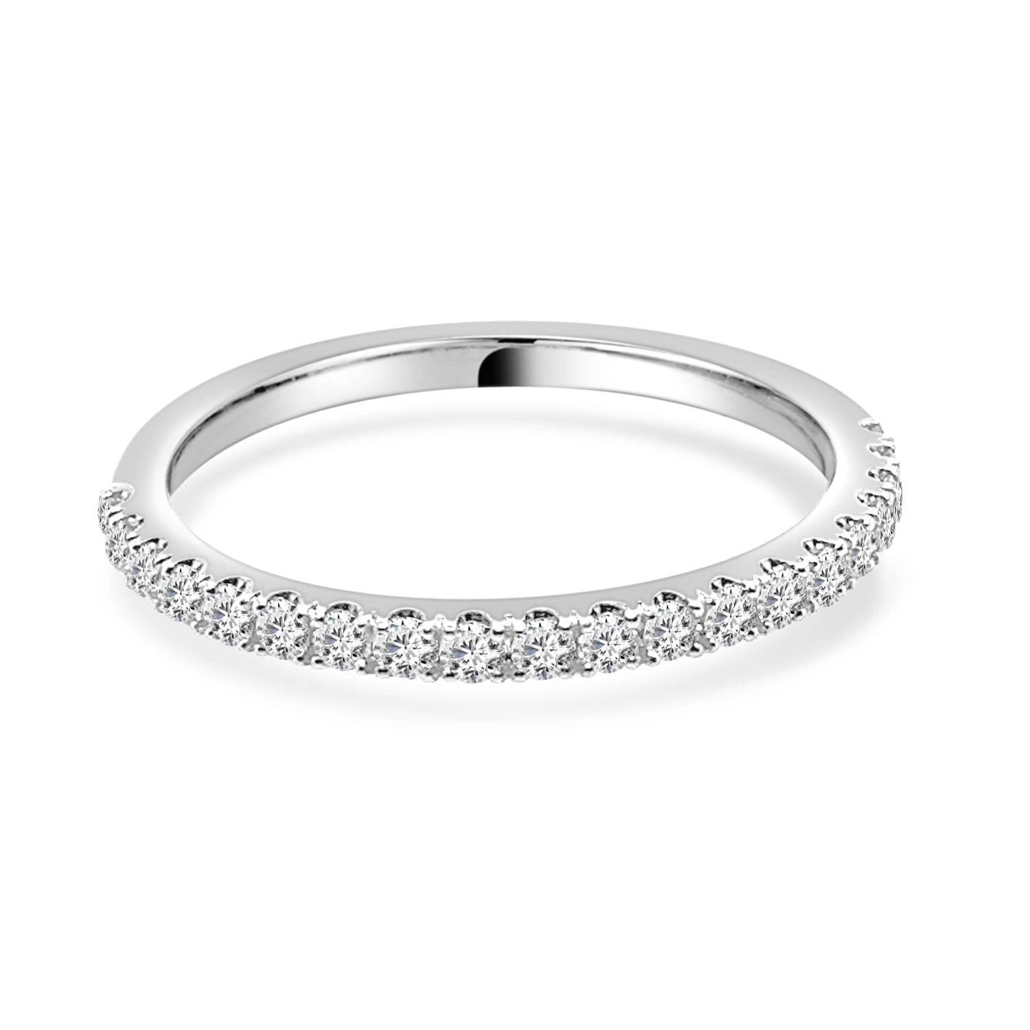 Glistening 14 Karat White Gold Ring with 0.52 Carat Natural Diamond