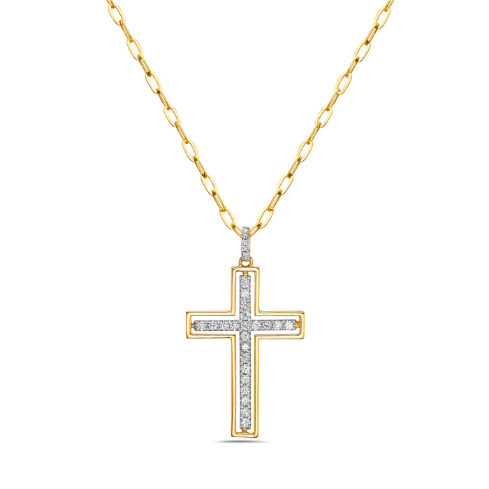 14 Karat Yellow Gold Necklace with Natural Diamond - 0.31 Carat