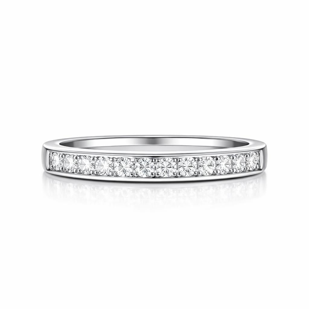 14 Karat White Gold Channel Set Wedding Band