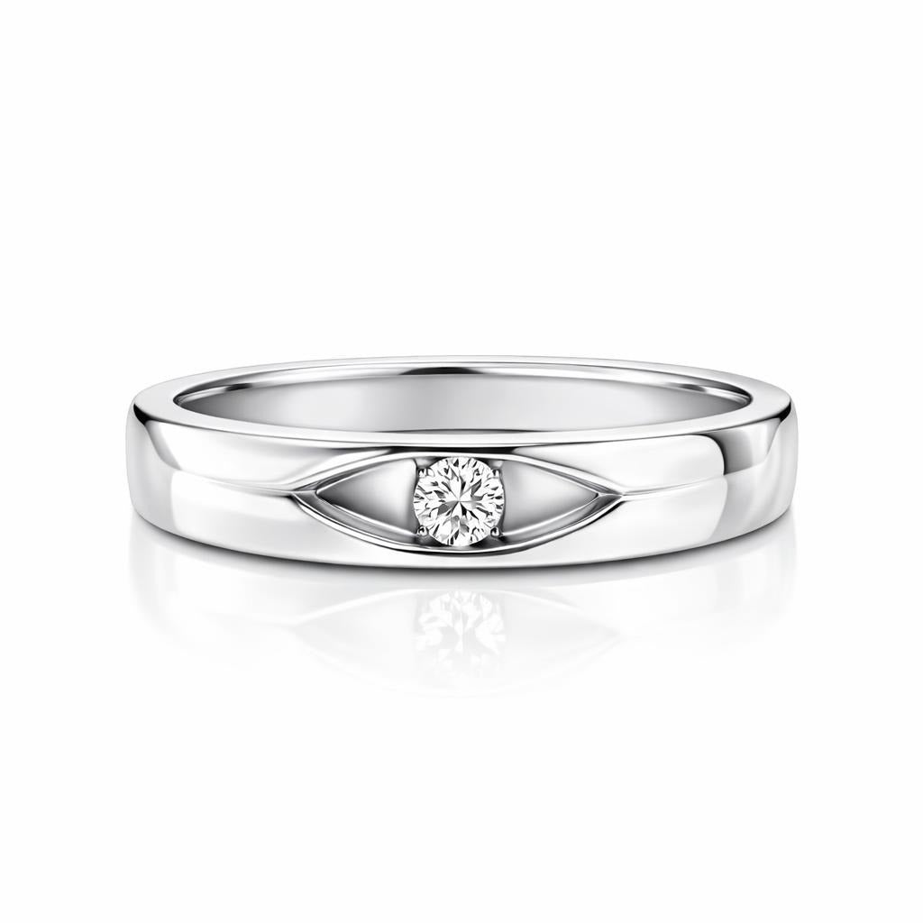 14 Karat White Gold Tension Set Wedding Band