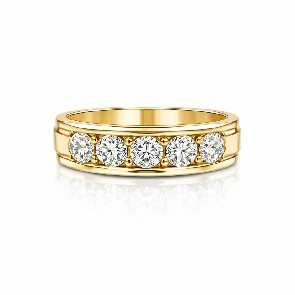 10 Karat Yellow Gold Channel Set Ring