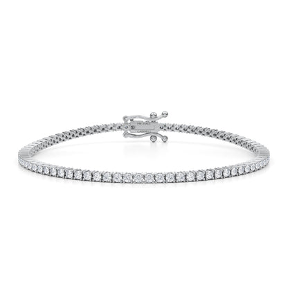 Stunning Round Lab Diamond Bracelet in 14 Karat White Gold - 3.03 Carats