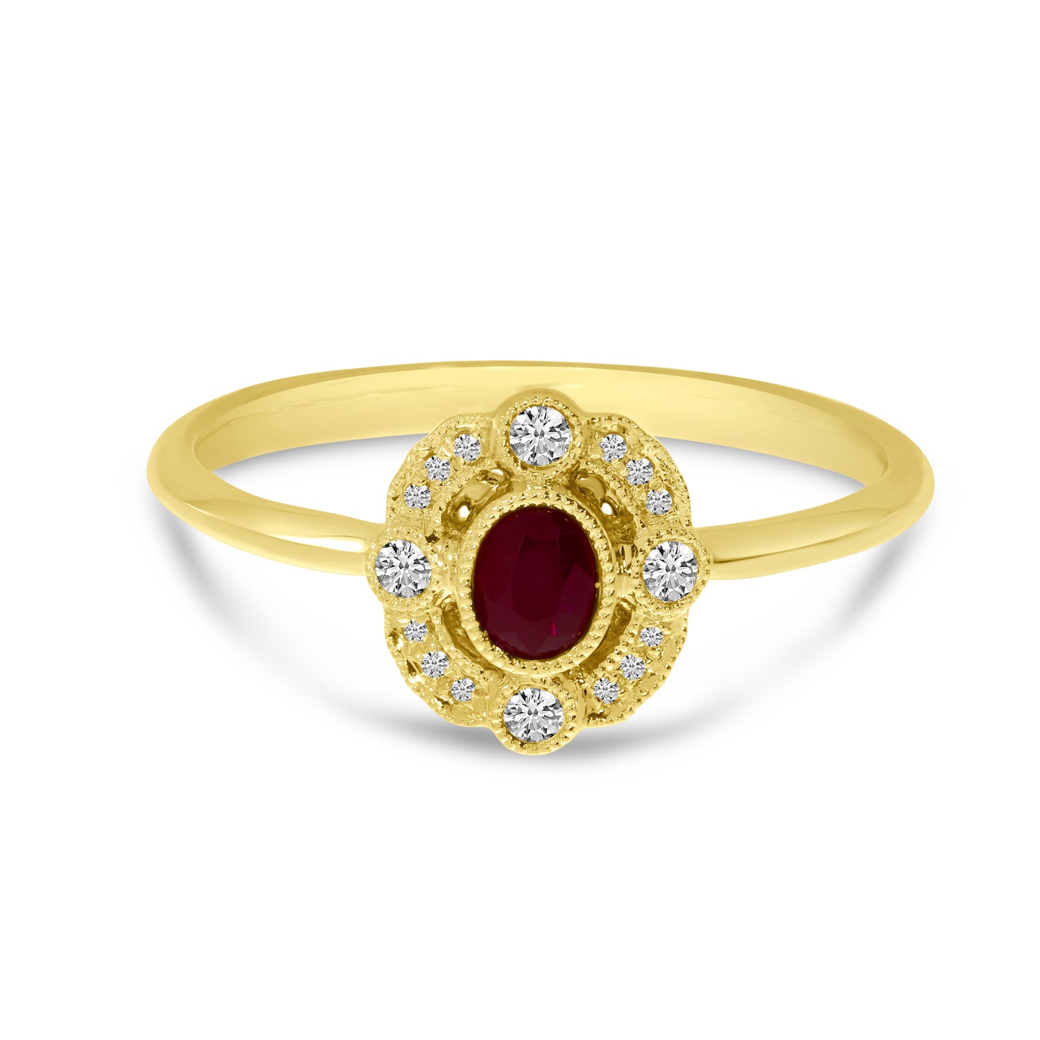 Vintage 14K Yellow Gold Ruby Ring - 0.18 Carat