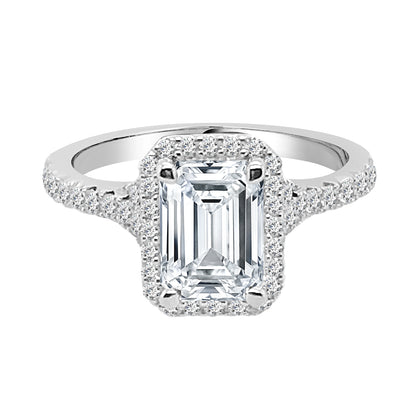 14K White Gold Split Shank Engagement Ring Mounting