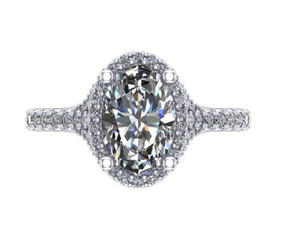 14K White Gold Split Shank Engagement Ring Mounting