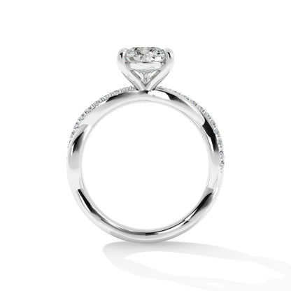 Platinum Diamond Engagement Mounting with High Polish Twist Shank