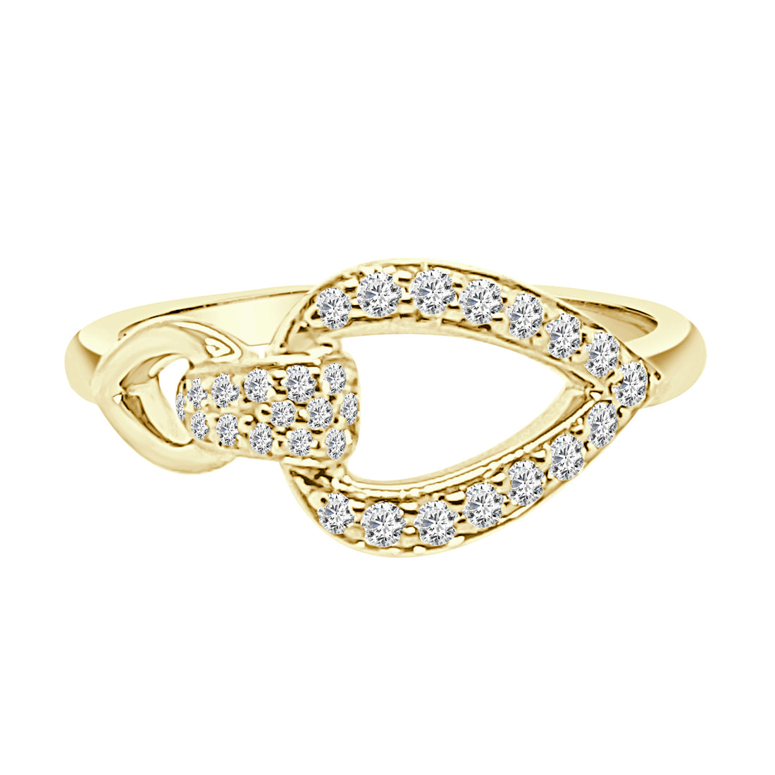 14 Karat Yellow Gold Diamond Buckle Ring - 0.24 Carats
