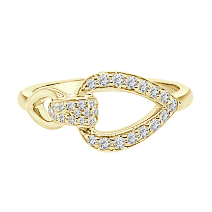 14 Karat Yellow Gold Diamond Buckle Ring - 0.24 Carats