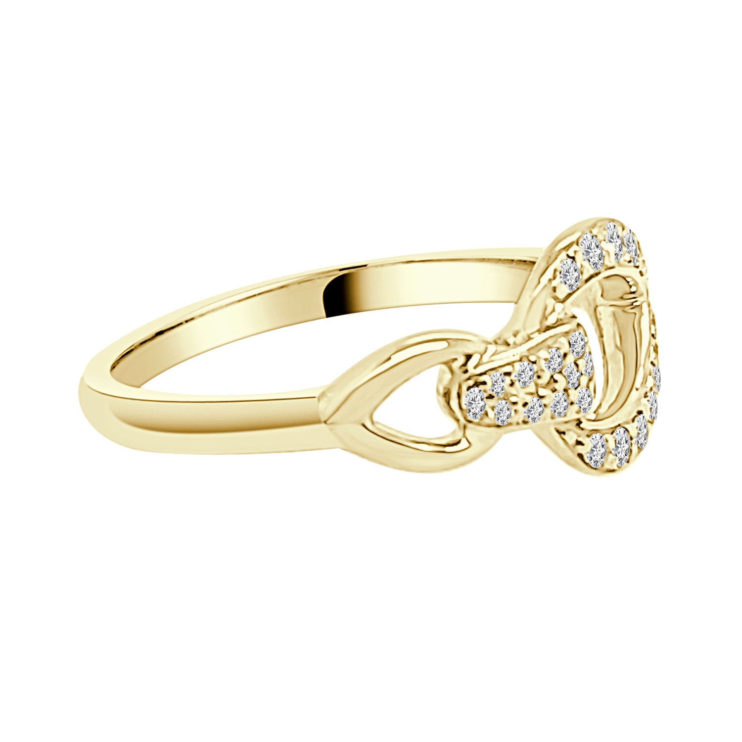 14 Karat Yellow Gold Diamond Buckle Ring - 0.24 Carats
