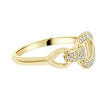14 Karat Yellow Gold Diamond Buckle Ring - 0.24 Carats