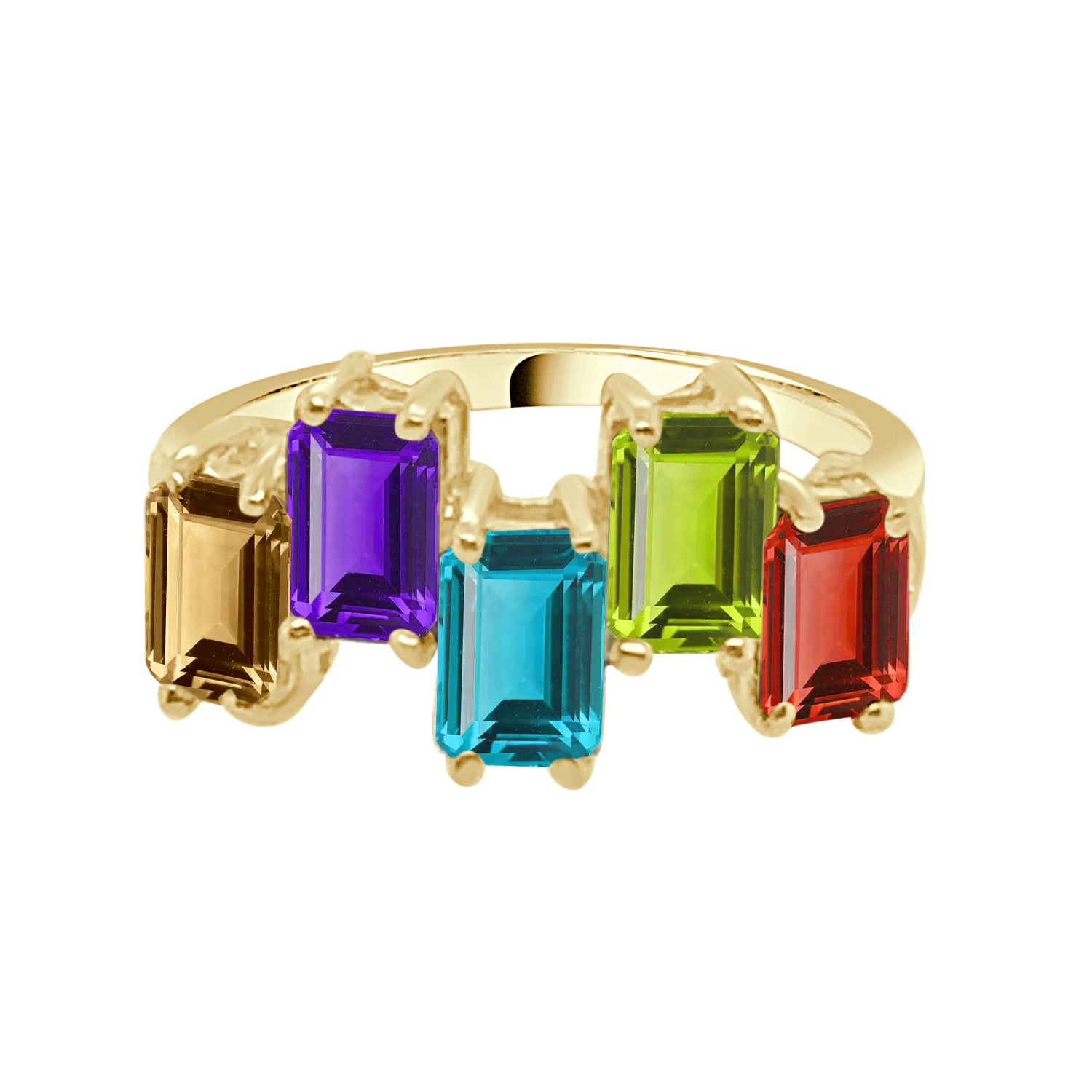 14 Karat Yellow Gold Multi-Stone Ring
