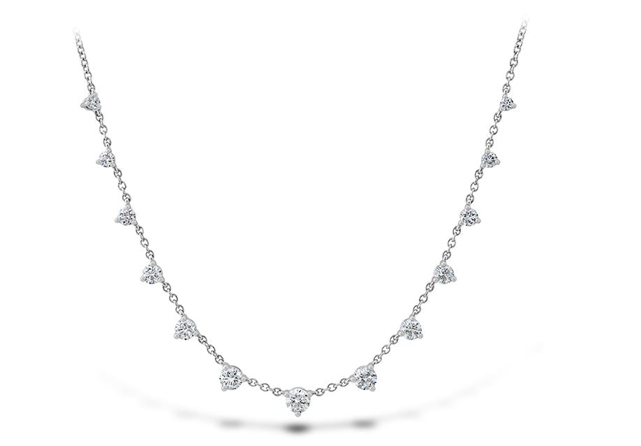 18K White Gold Natural Diamond 0.88 13-Stone Essentials Necklace