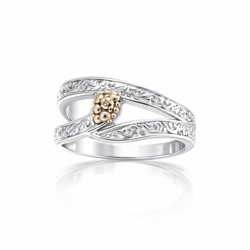 Interlocking Gold Beading Ring