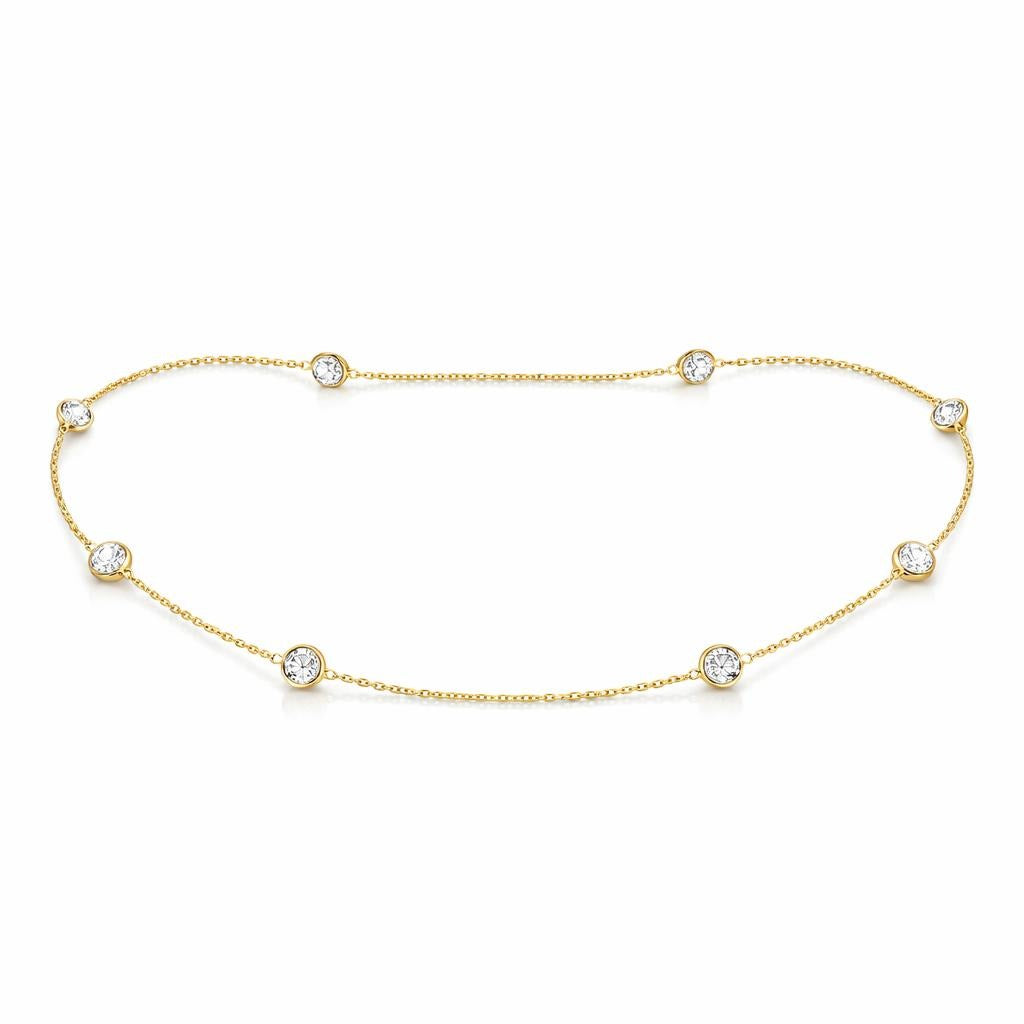 14 Karat Yellow Gold Necklace with Diamonds