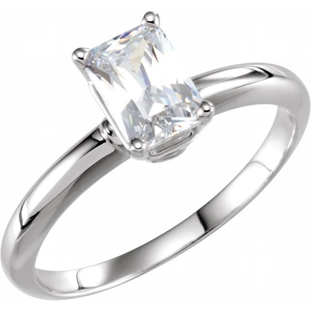 14K White Gold Lab Diamond Emerald Shape Engagement Ring - 2.03 Carats