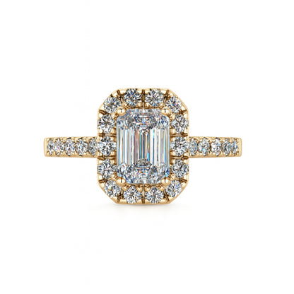 Radiant 1.00 Lab Diamond Engagement Ring in 14 Karat Yellow Gold
