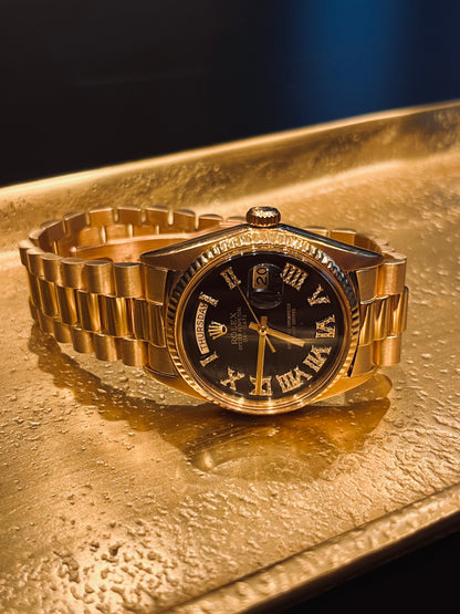Rolex President Day Date 1803 18 Karat Yellow Gold Watch with Natural Diamond Accents