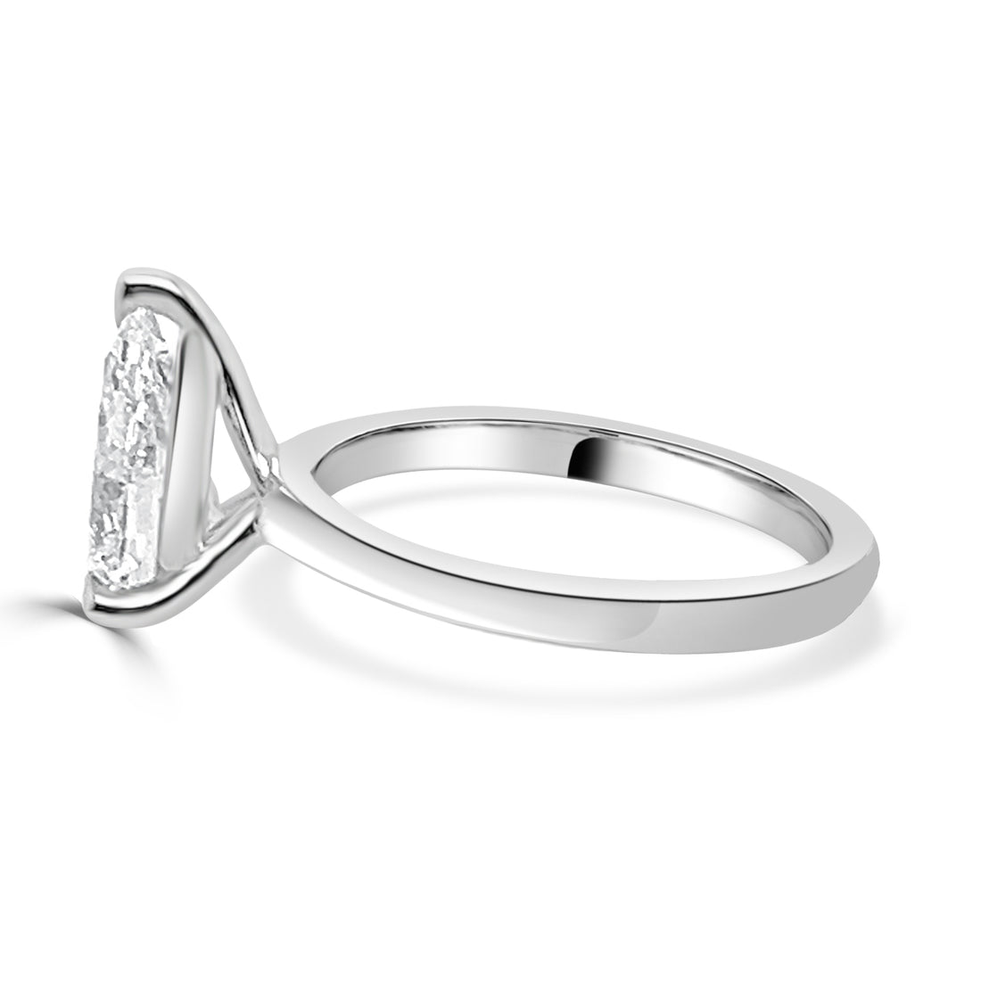 14K White Gold Lab Diamond 2.02 ct Pear Shape Engagement Ring