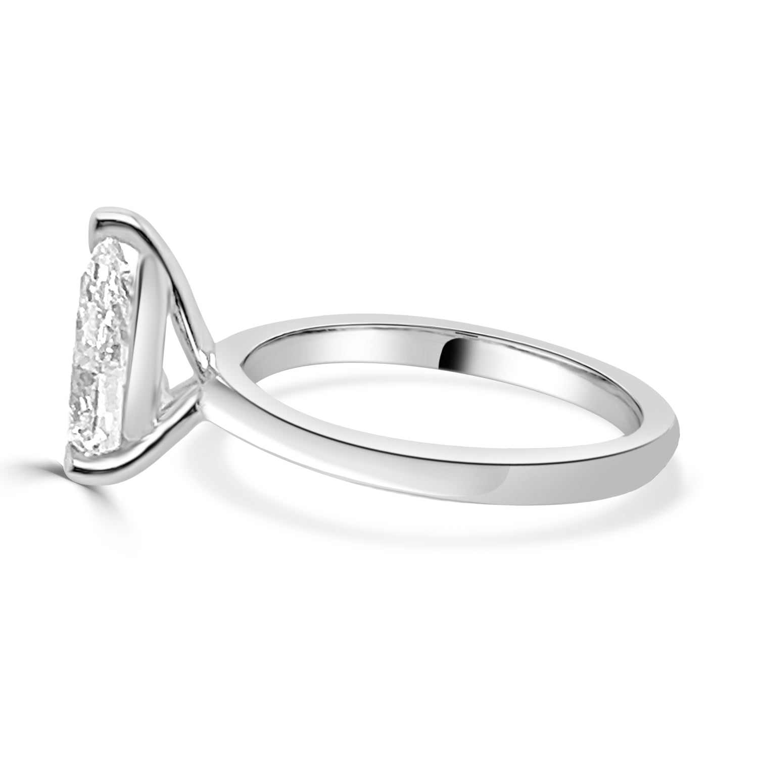 14K White Gold Lab Diamond Pear Shape Engagement Ring - 2.02 Carats