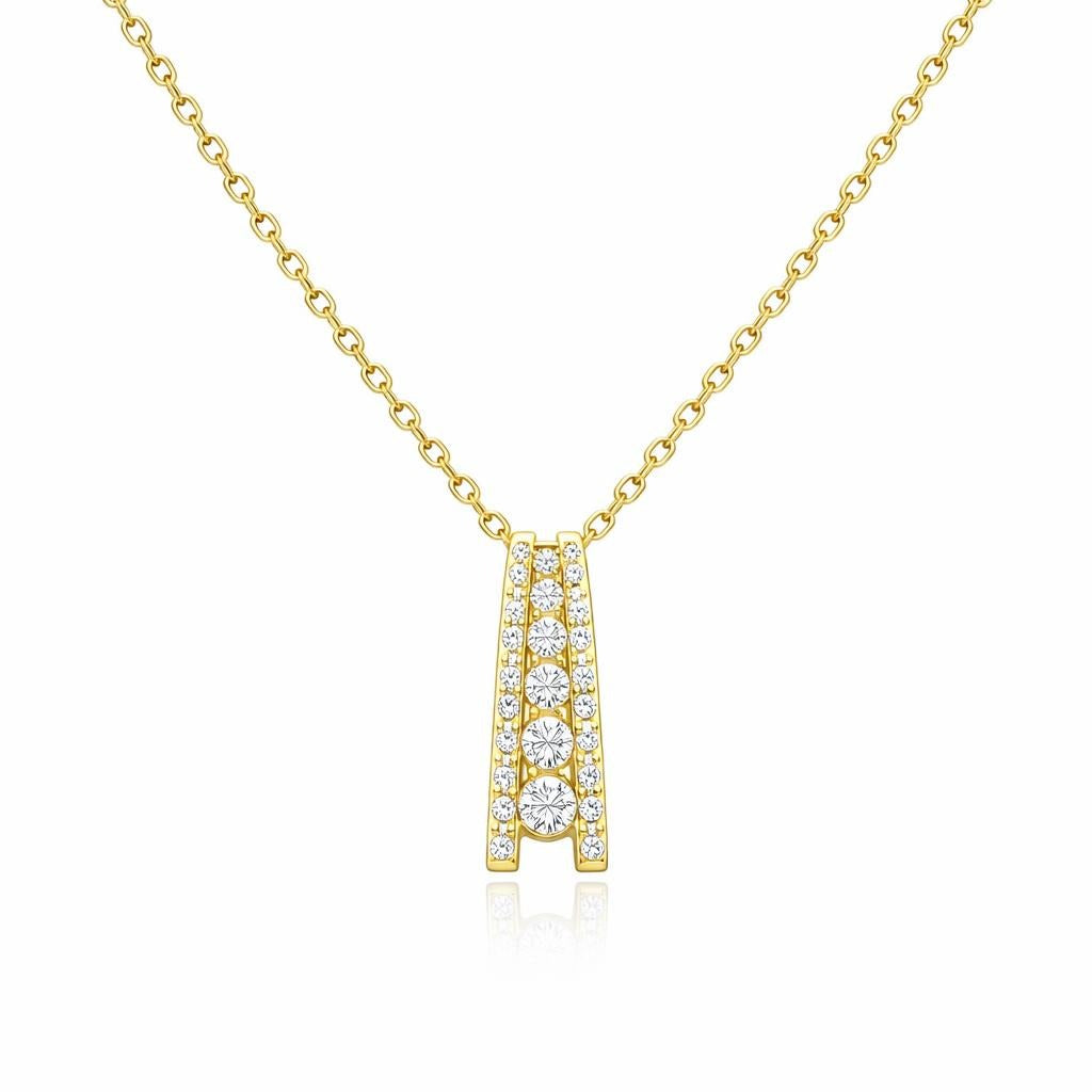 Graduated Drop Necklace in 10 Karat Yellow Gold