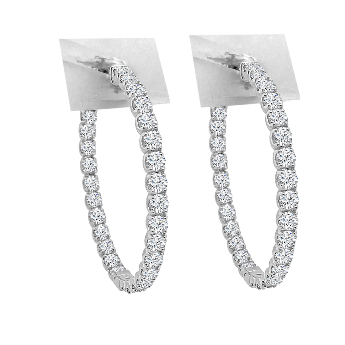 Inside Out 14K White Gold Earrings with Natural Diamond Totaling 5.01 Carats