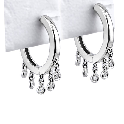 14K Yellow Gold Earrings with 0.12 Carat Natural Diamond